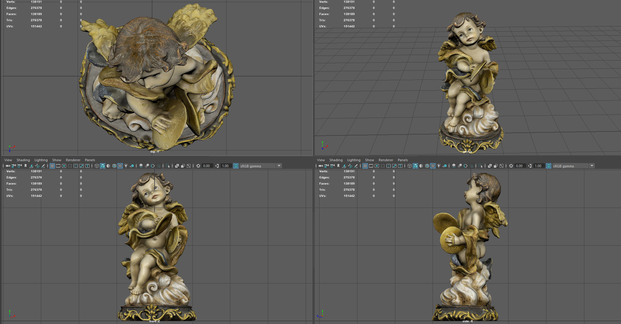 Angel 11 Low-poly 3D model_10