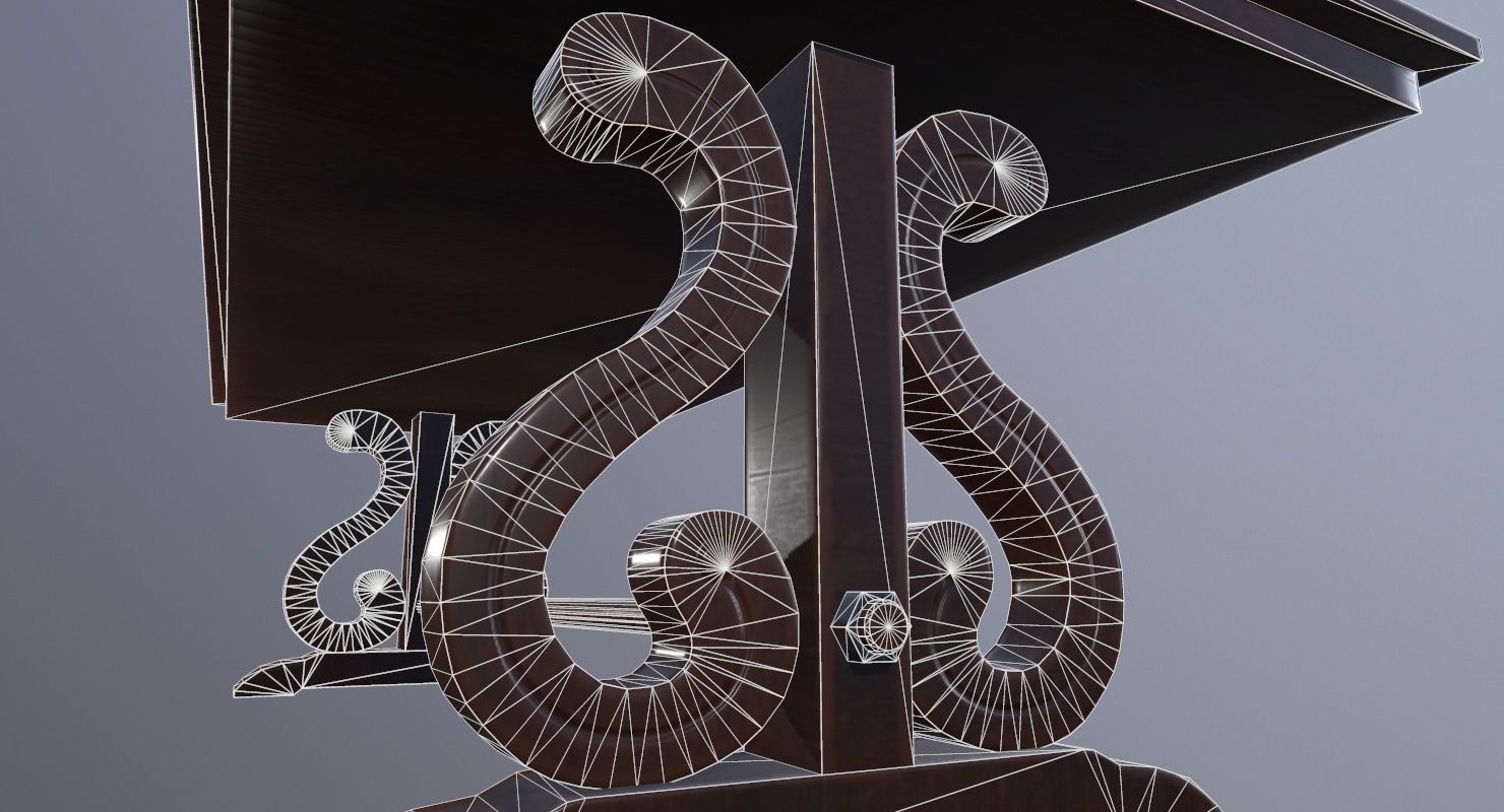 Table Game Ready Low poly 3D Model ornate Low-poly 3D model_13