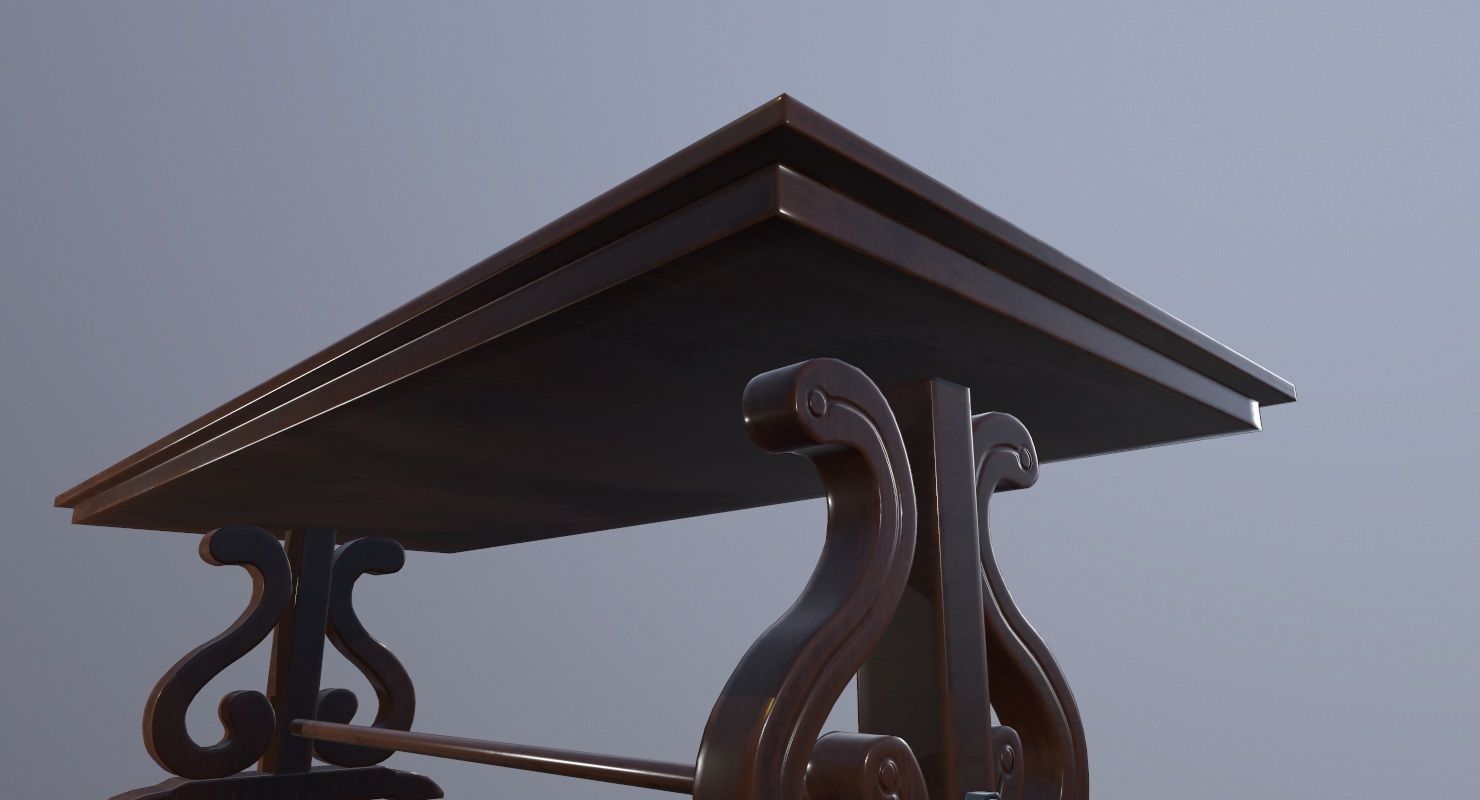 Table Game Ready Low poly 3D Model ornate Low-poly 3D model_8