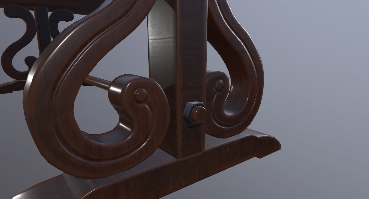 Table Game Ready Low poly 3D Model ornate Low-poly 3D model_7