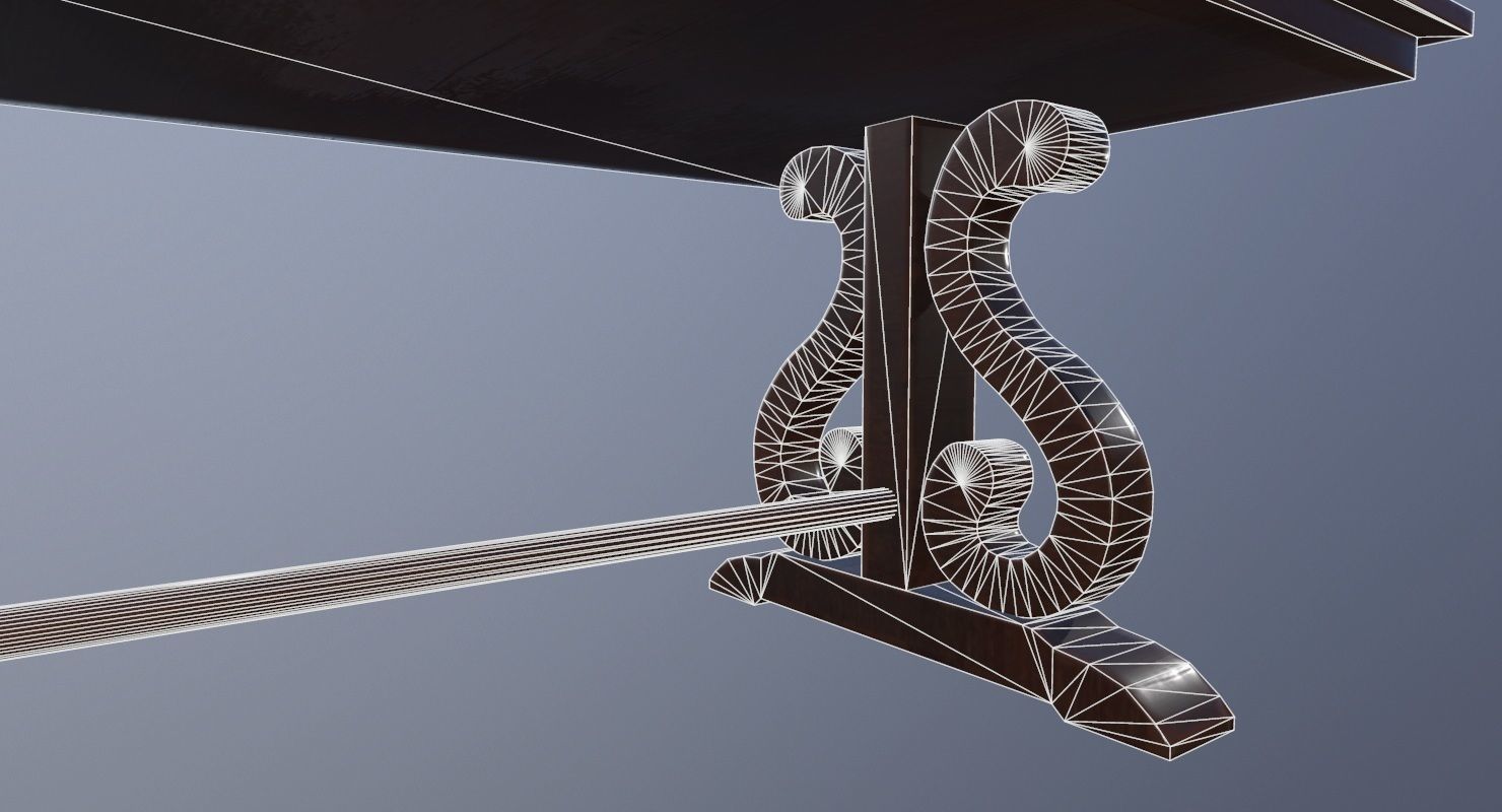 Table Game Ready Low poly 3D Model ornate Low-poly 3D model_12