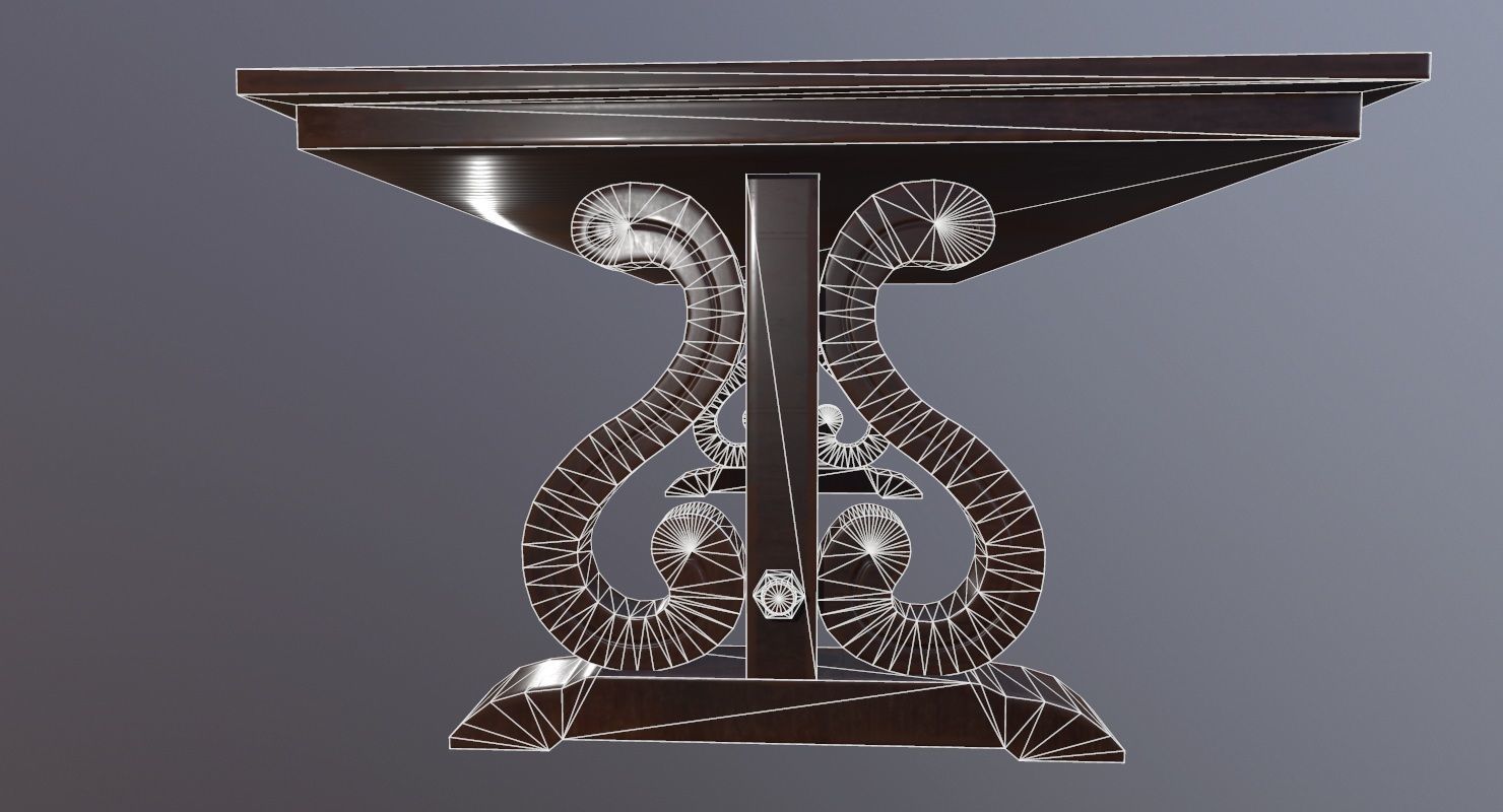 Table Game Ready Low poly 3D Model ornate Low-poly 3D model_11