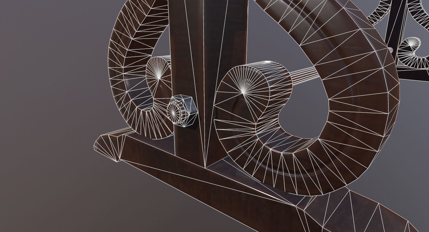 Table Game Ready Low poly 3D Model ornate Low-poly 3D model_14