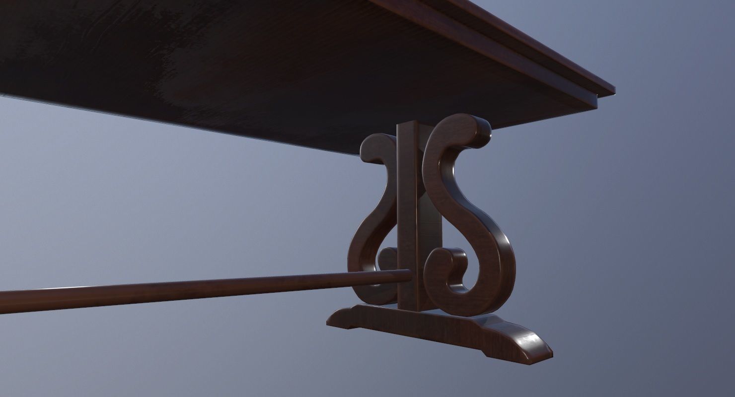 Table Game Ready Low poly 3D Model ornate Low-poly 3D model_5