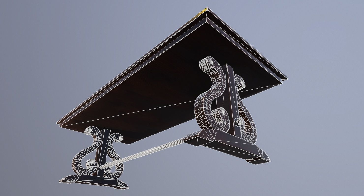 Table Game Ready Low poly 3D Model ornate Low-poly 3D model_10