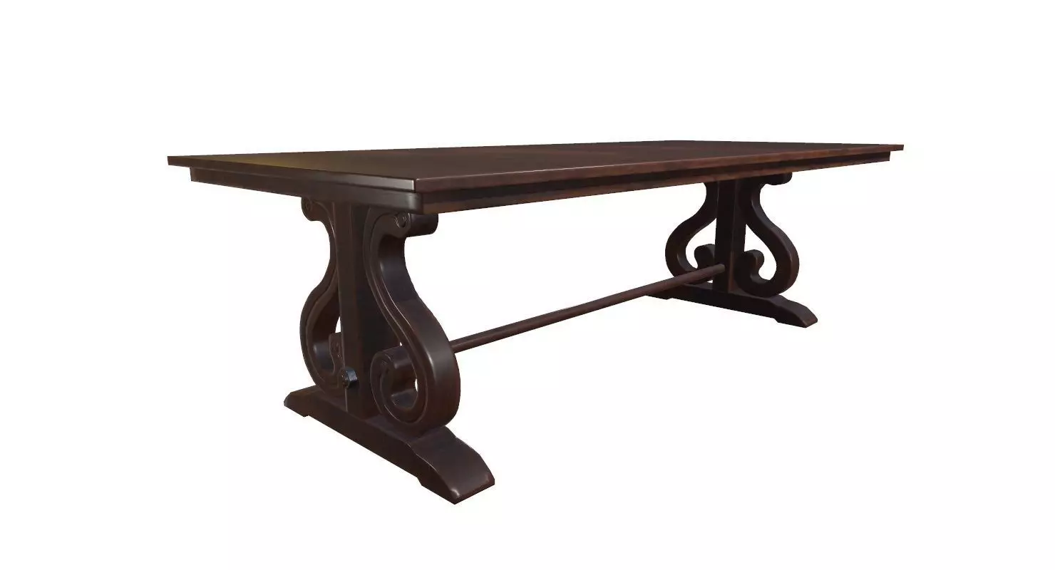 Table Game Ready Low poly 3D Model ornate Low-poly 3D model_0