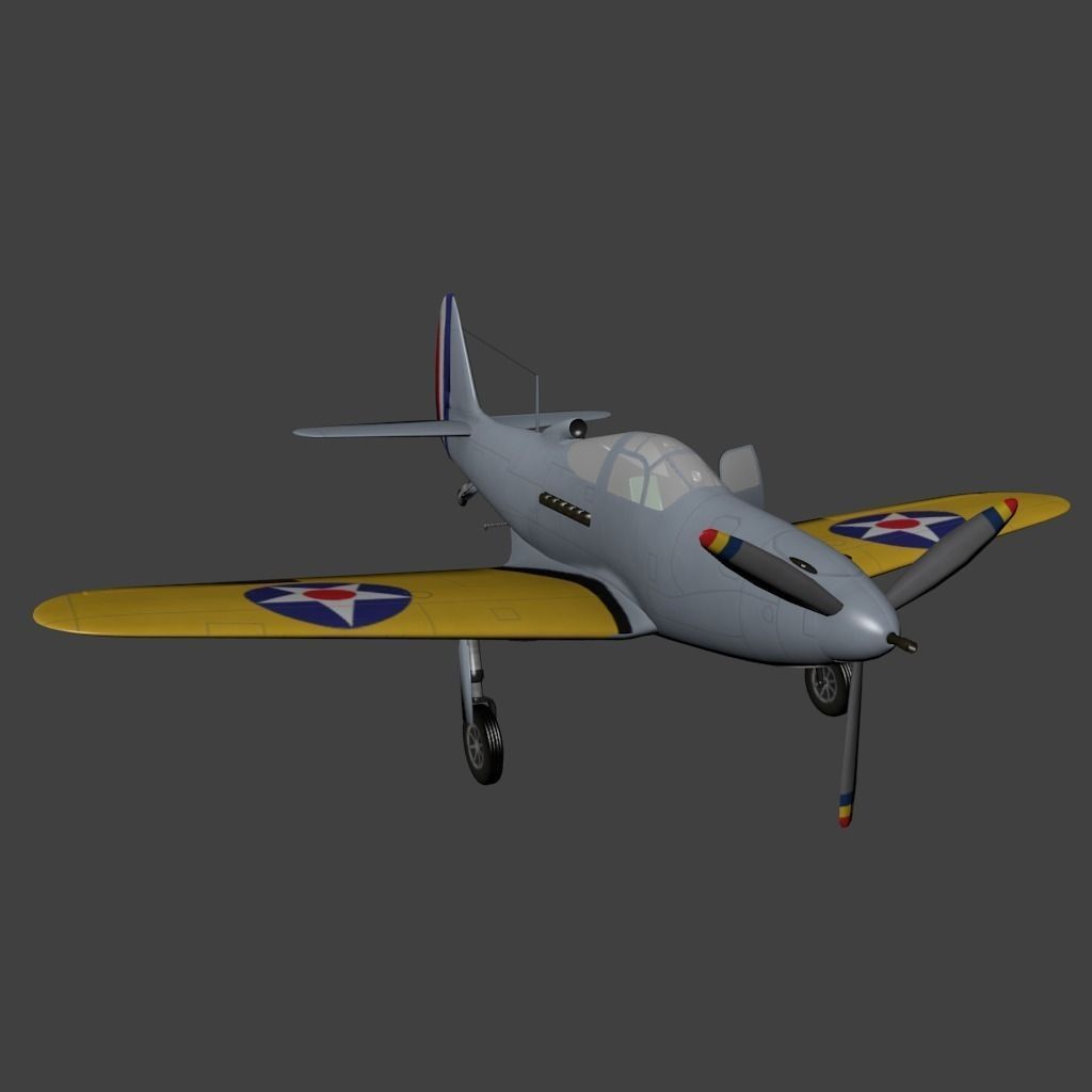 Bell XFL 1 Airabonita Low-poly 3D model