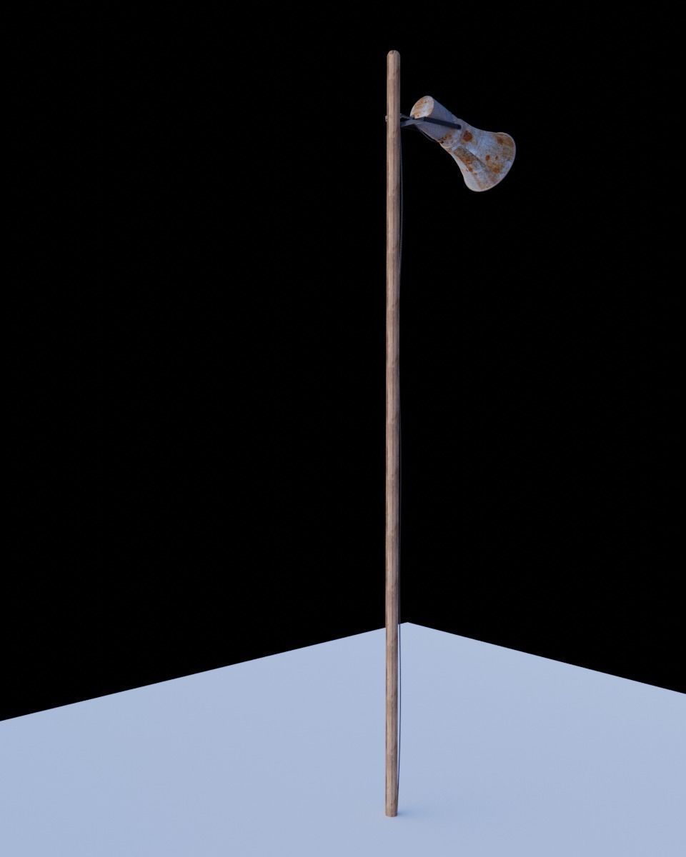 Old loudspeaker with Pole 3D model_3