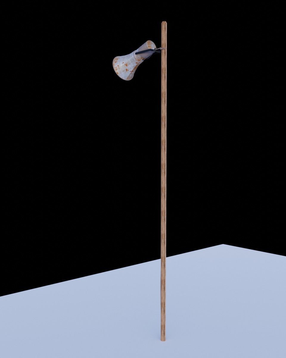 Old loudspeaker with Pole 3D model_2