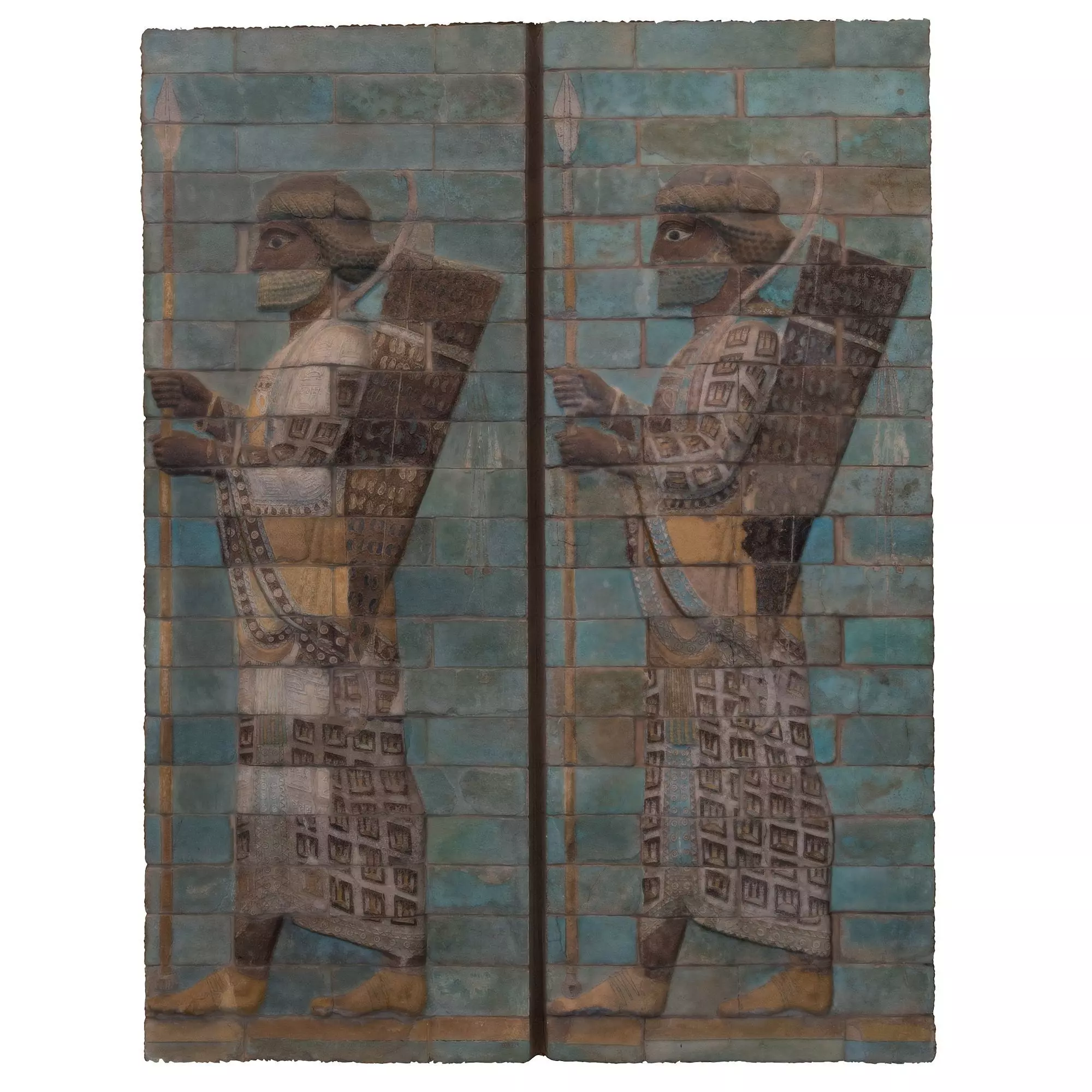 ASSYRIAN - FRIEZE OF ARCHERS STONEWALL 2 ARCHERS 3D model_0