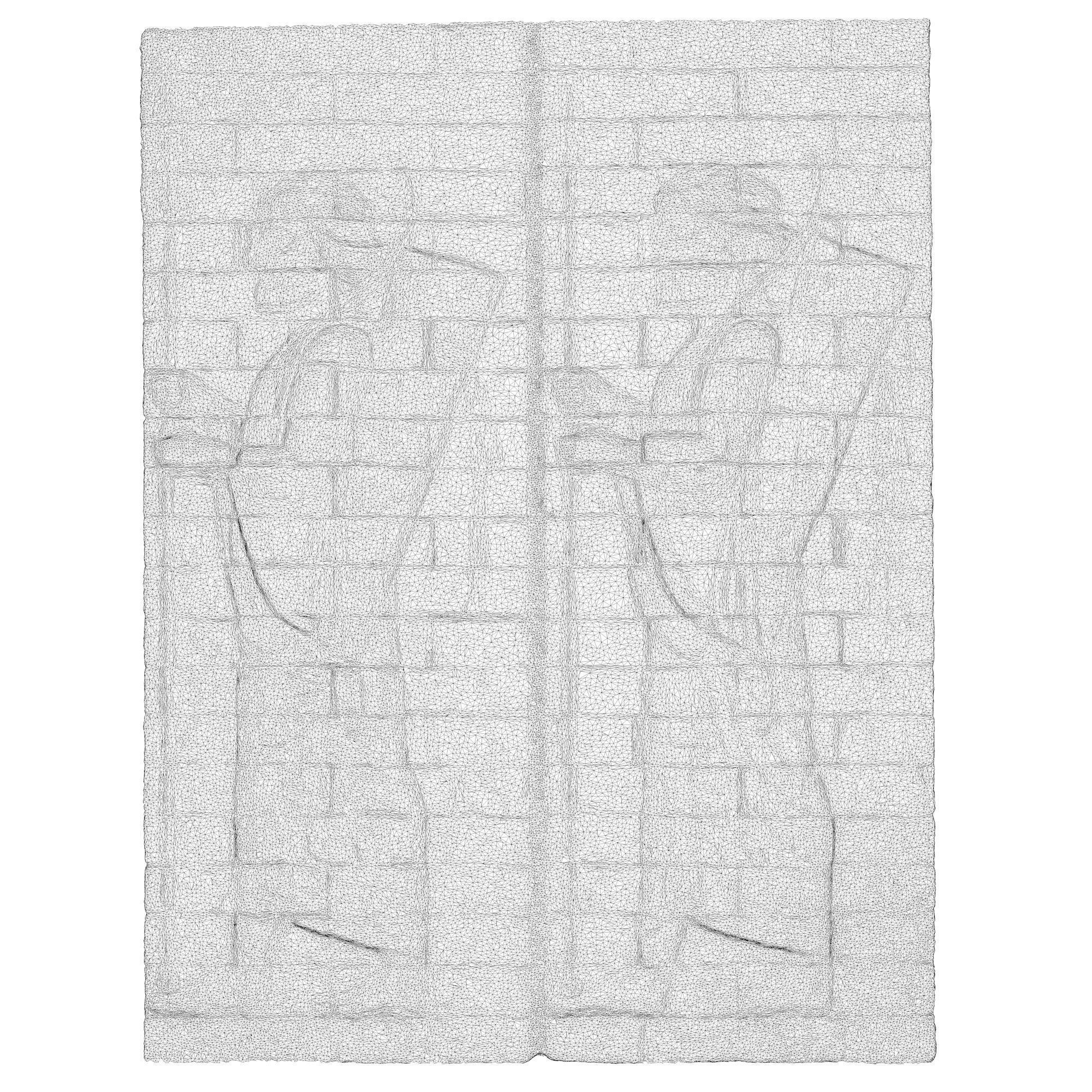 ASSYRIAN - FRIEZE OF ARCHERS STONEWALL 2 ARCHERS 3D model_2
