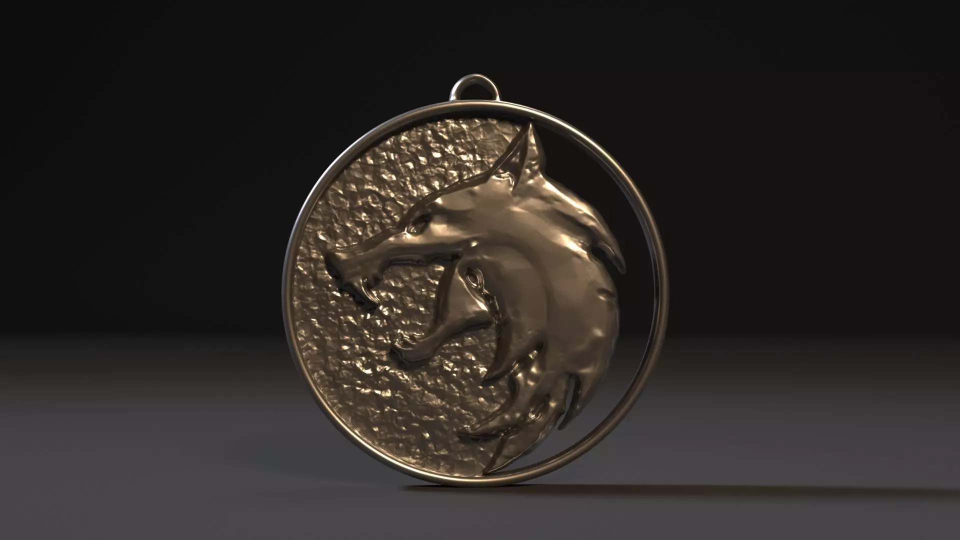 The Witcher medallion with head of wolf 3D print model_0