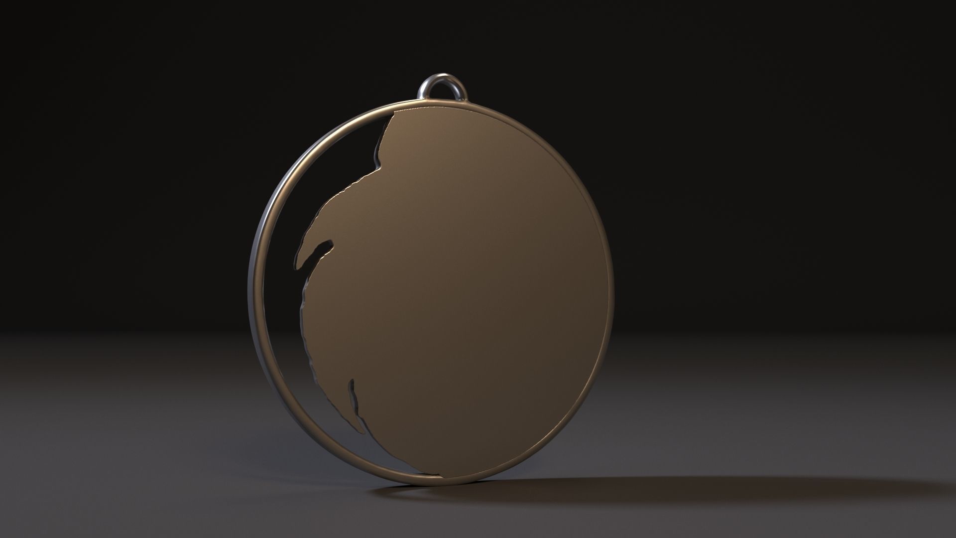 The Witcher medallion with head of wolf 3D print model_3