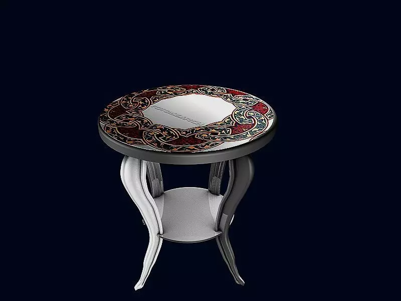 Round side coffee table 1 3D model_0