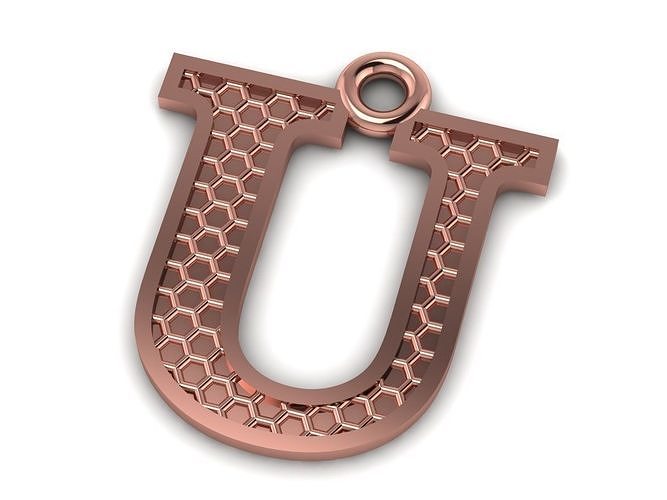Alphabets Letter U Pendant 3D print model
