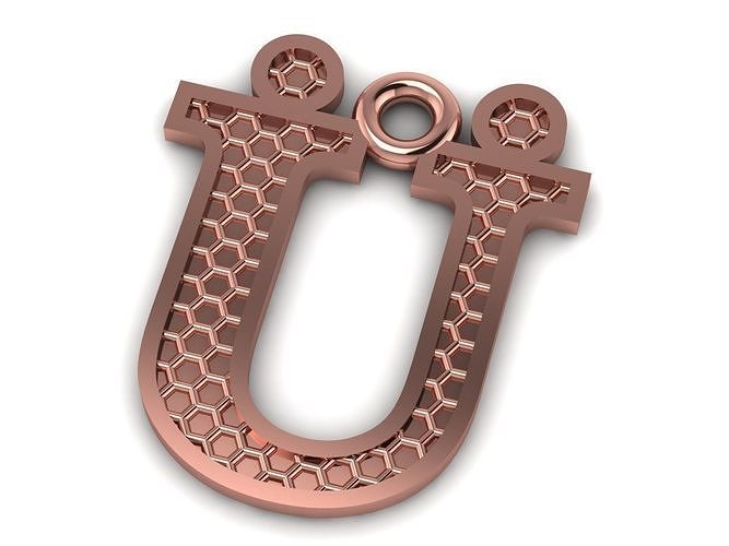 Alphabets Letter Turkish u Pendant 3D print model