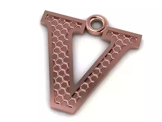 Alphabets Letter V Pendant