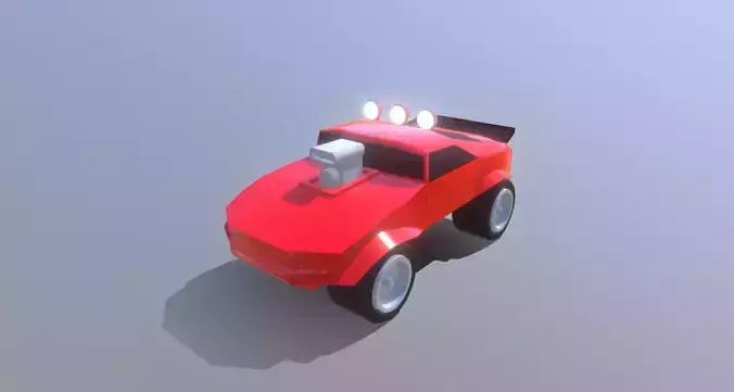 Rock N Roll Racing Inspired Racing Truck - Low Poly 3D Model
