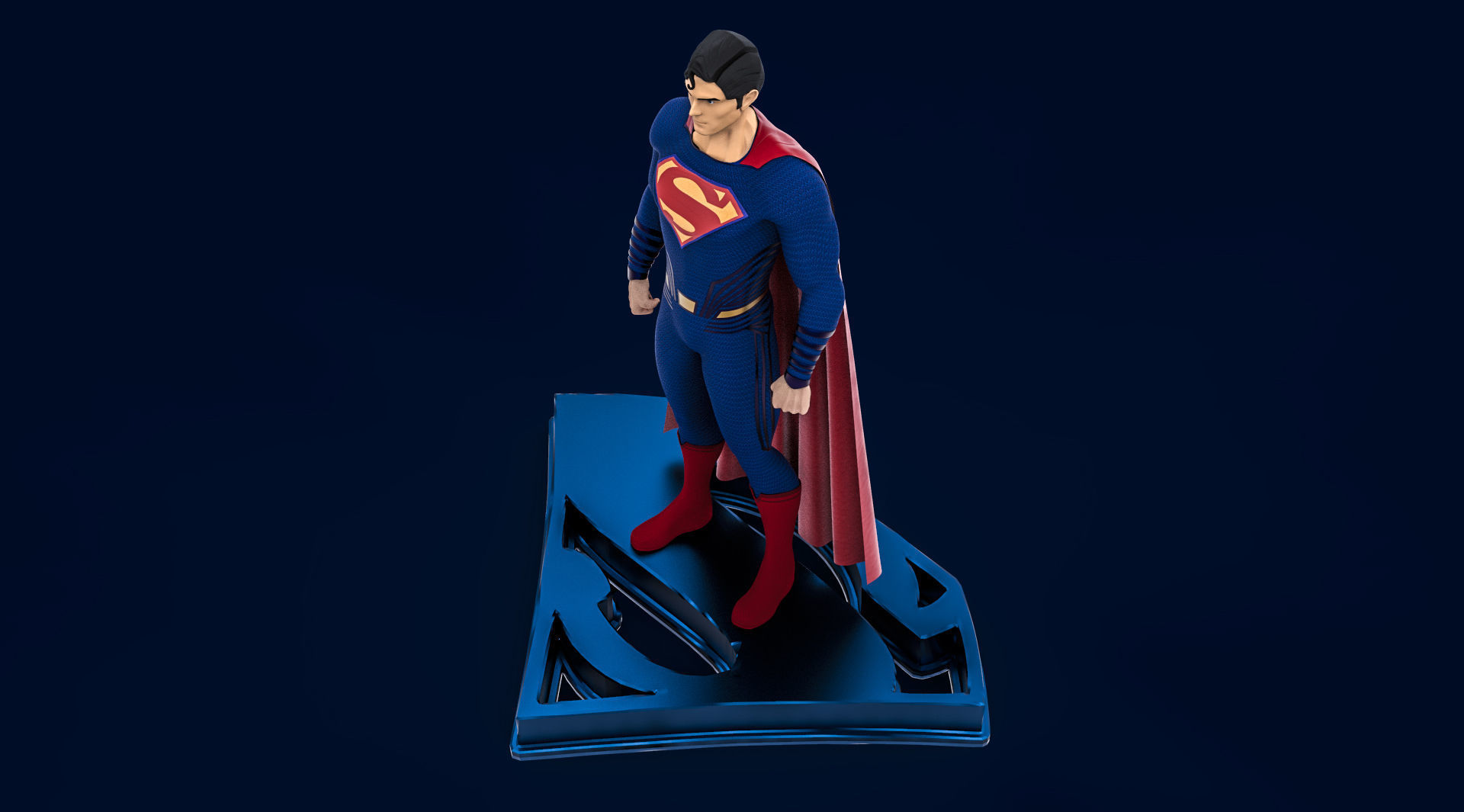 Superman dc comics statue 3D model_4