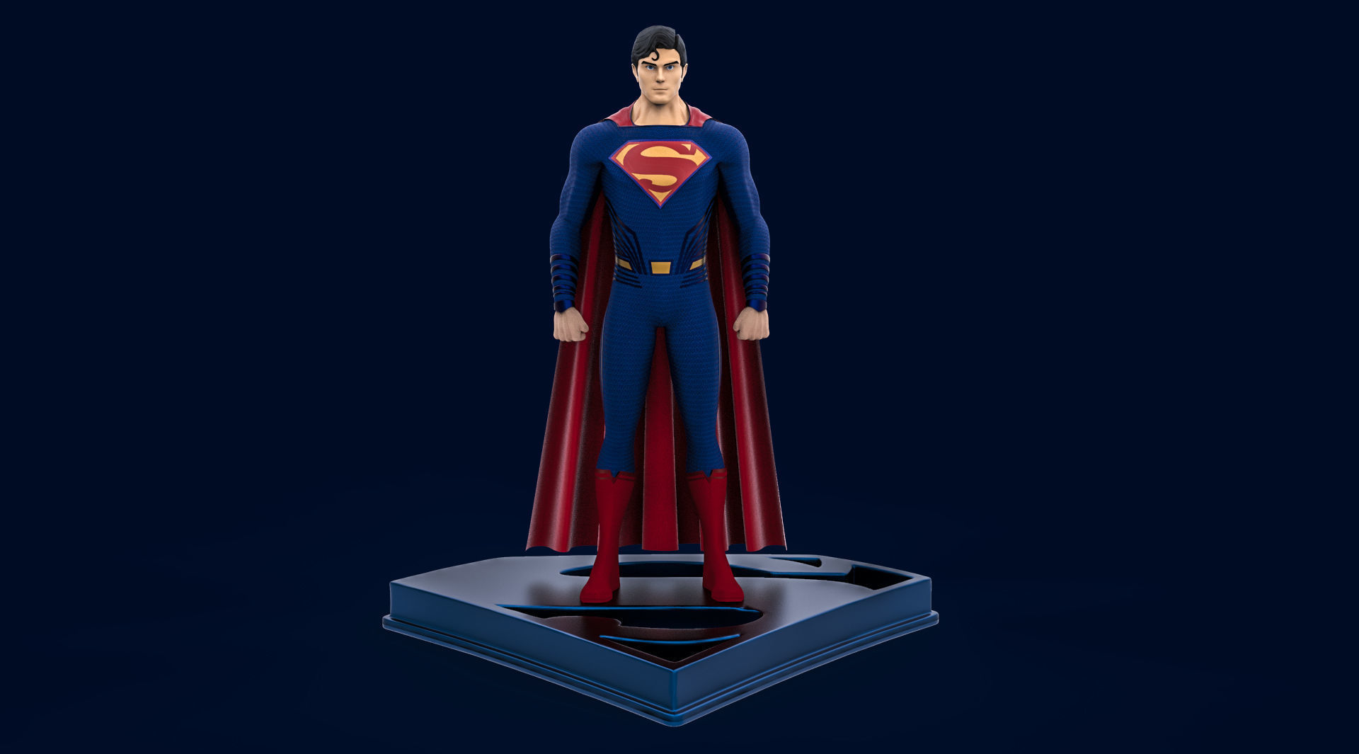 Superman dc comics statue 3D model_2