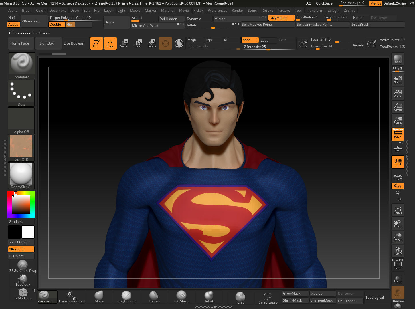 Superman dc comics statue 3D model_7