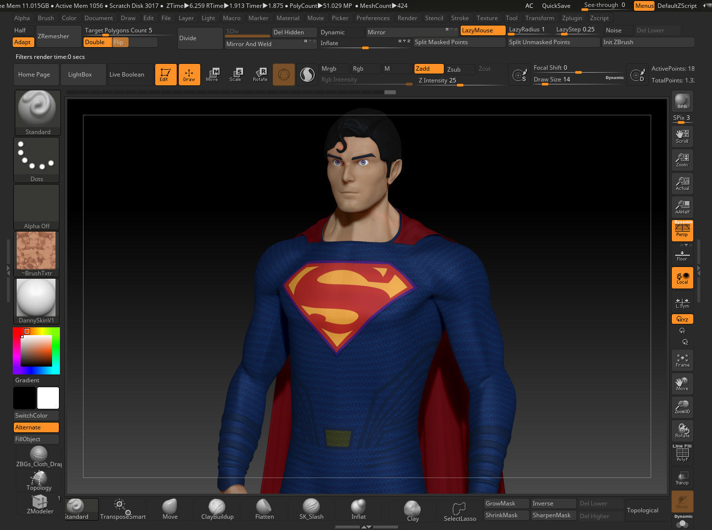 Superman dc comics statue 3D model_8