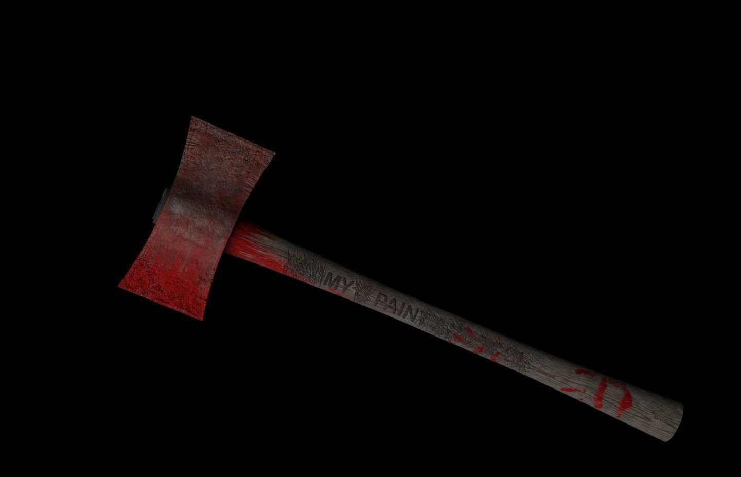 Axe - Double-headed with multiple textures Low-poly 3D model_5
