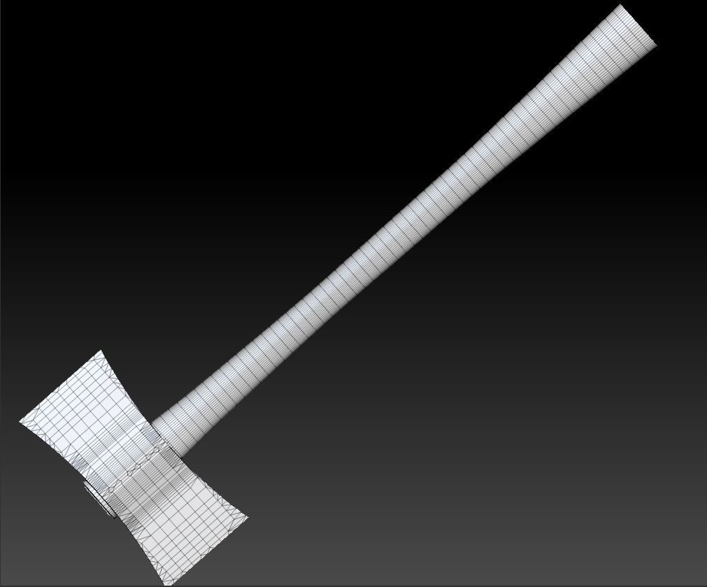 Axe - Double-headed with multiple textures Low-poly 3D model_10