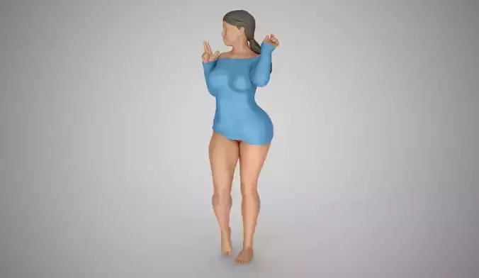 Girl Blowing Smoke From Finger Gun