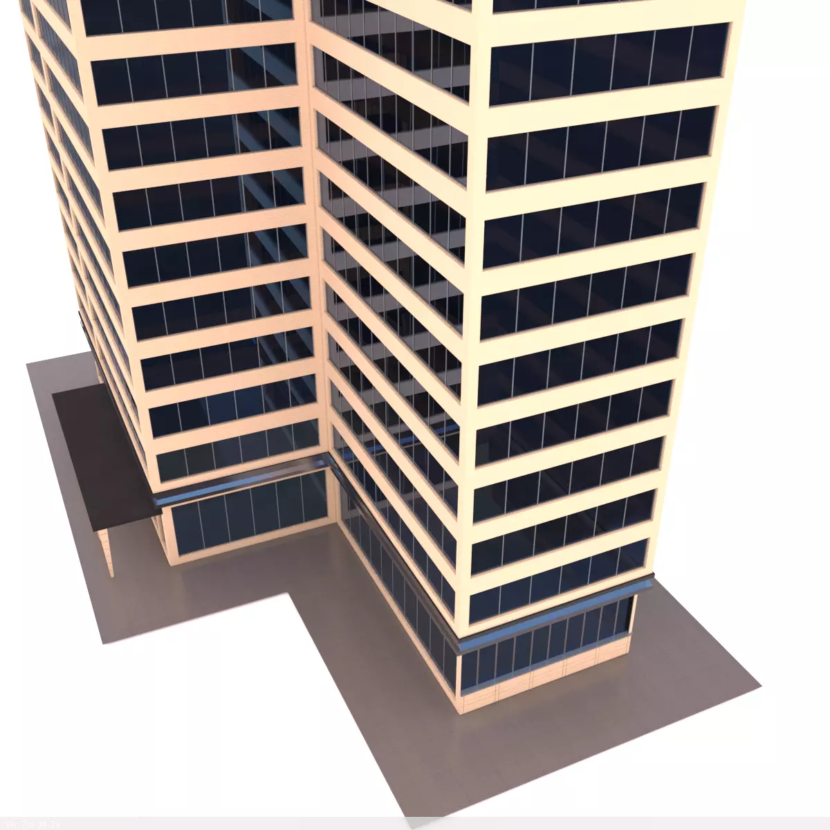 Office Building 2 Low-poly 3D model_0