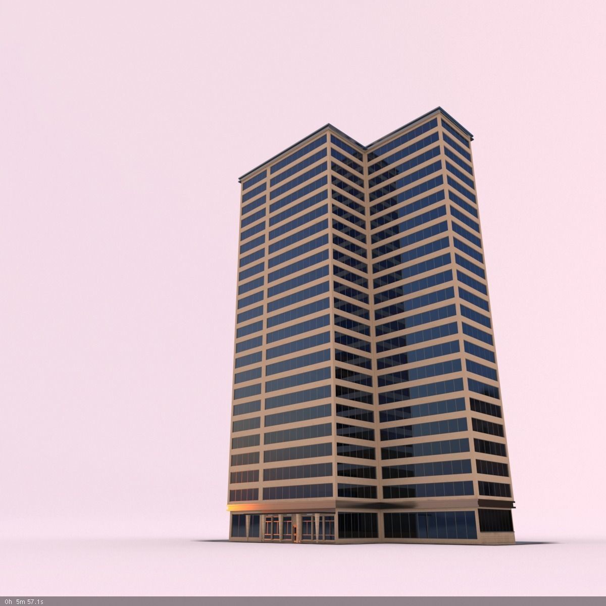 Office Building 2 Low-poly 3D model_4