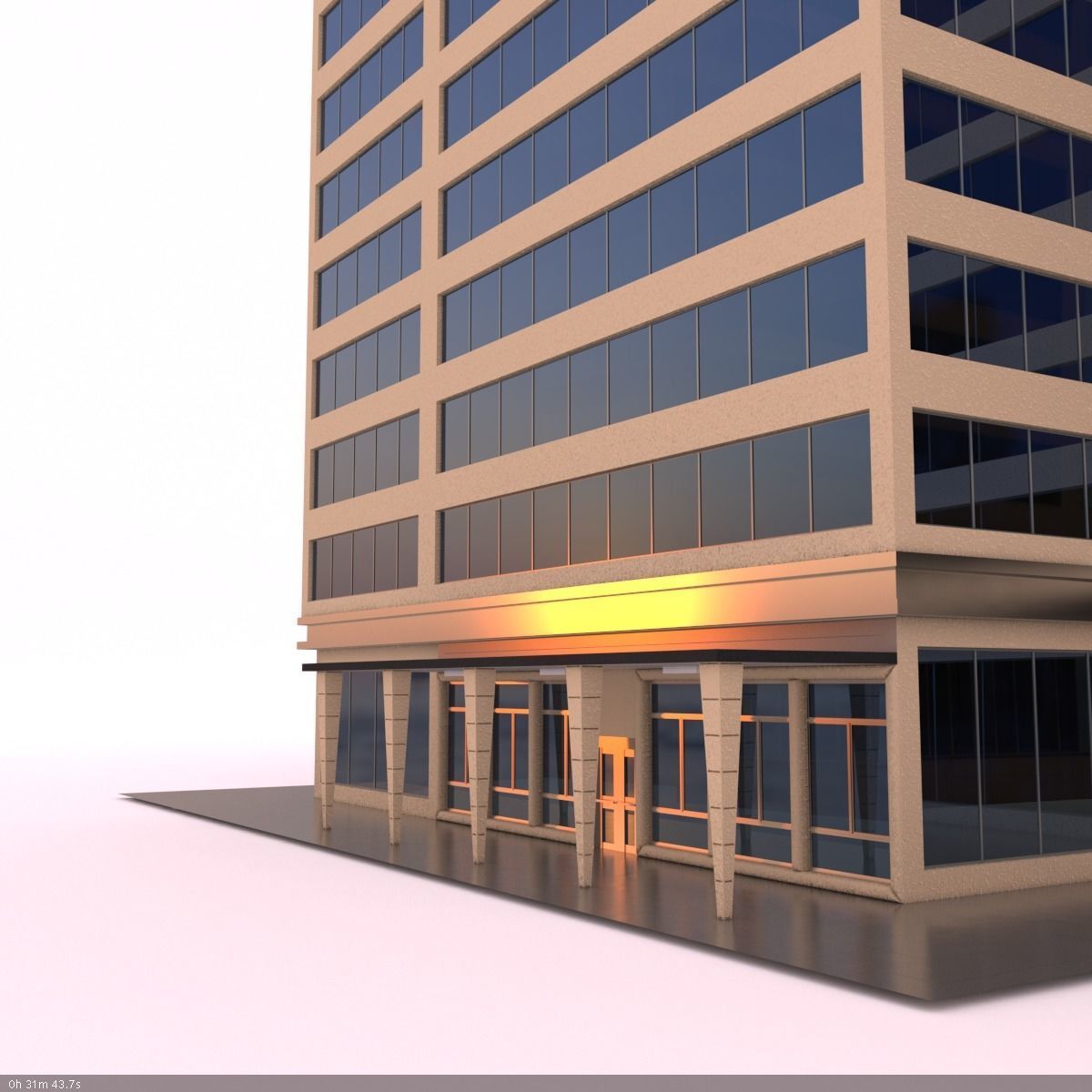 Office Building 2 Low-poly 3D model_3