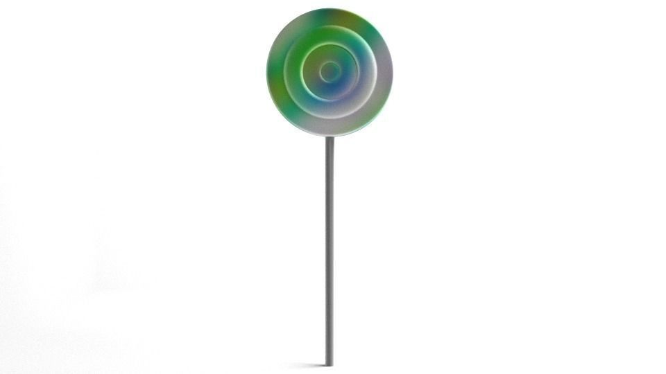 Lollipop Rainbow Swirl 3D model_1