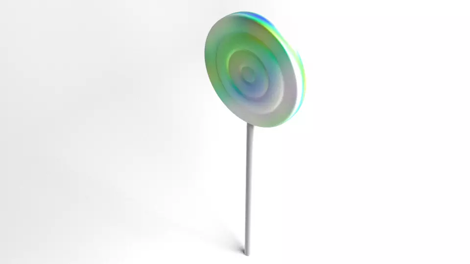 Lollipop Rainbow Swirl 3D model_0