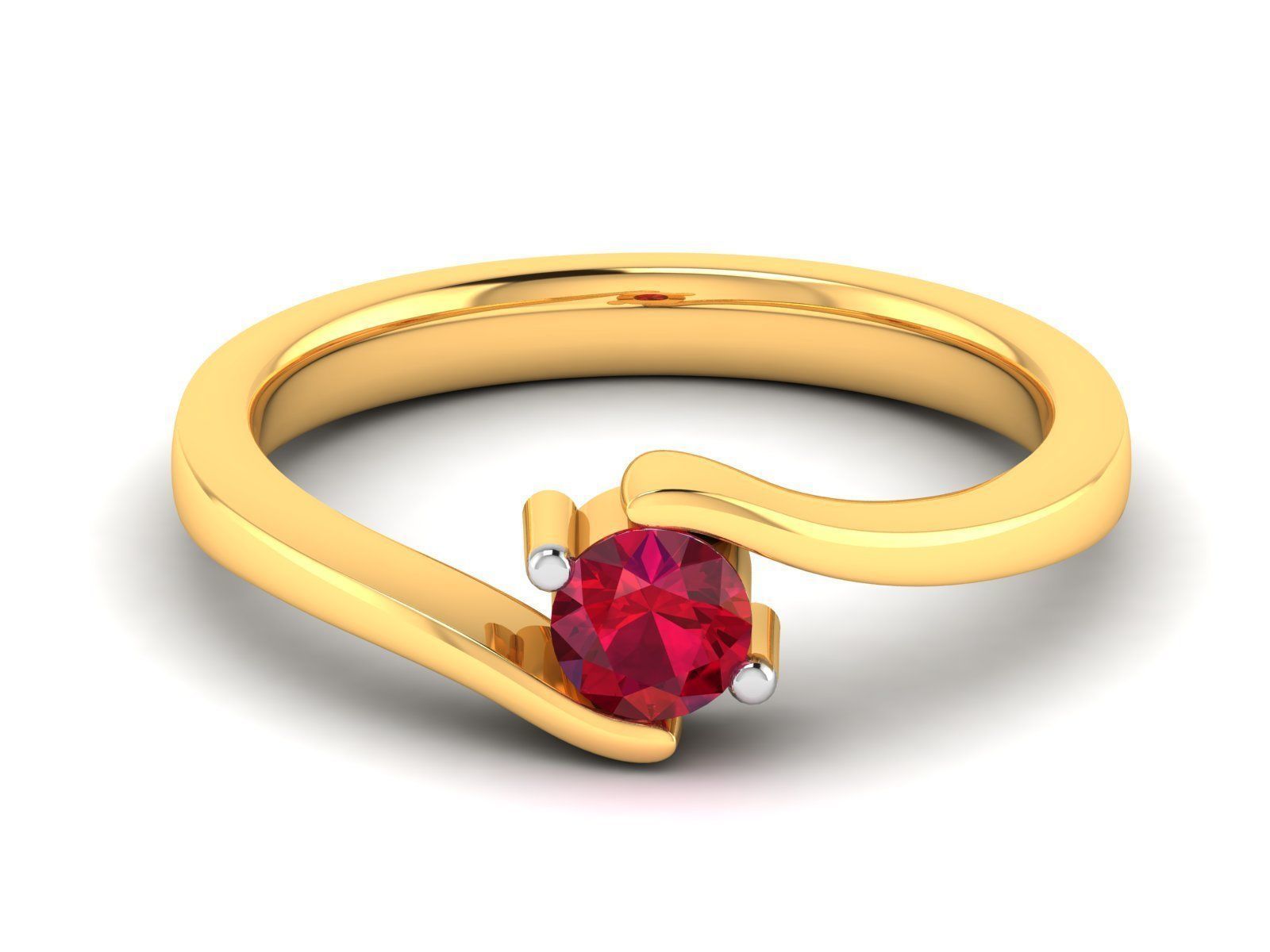 Women solitaire ring 3dm render detail 3D print model_6
