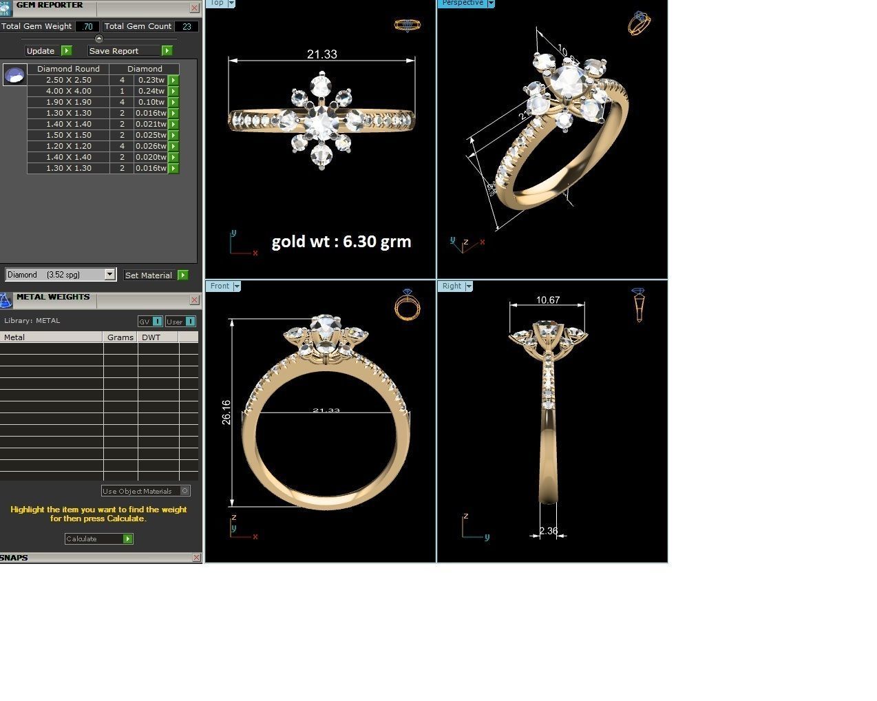 Women solitaire ring 3dm render detail  3D print model_8