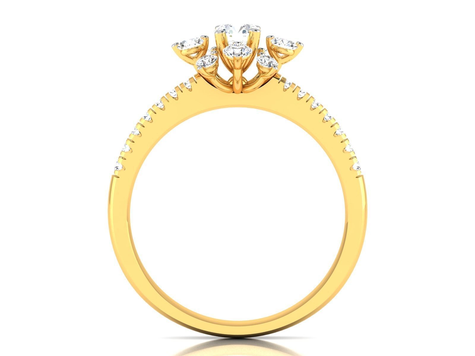 Women solitaire ring 3dm render detail  3D print model_3