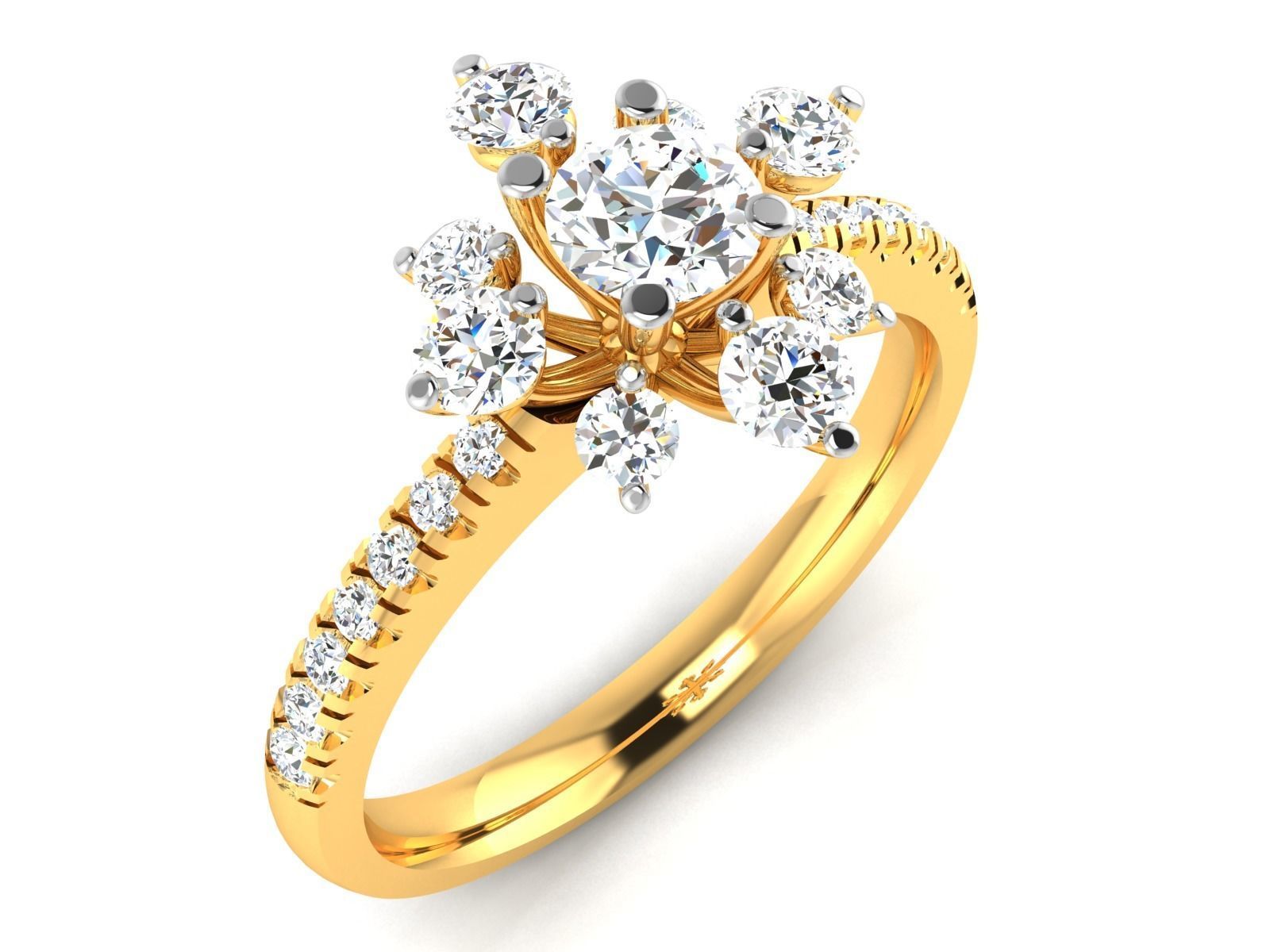 Women solitaire ring 3dm render detail  3D print model_1