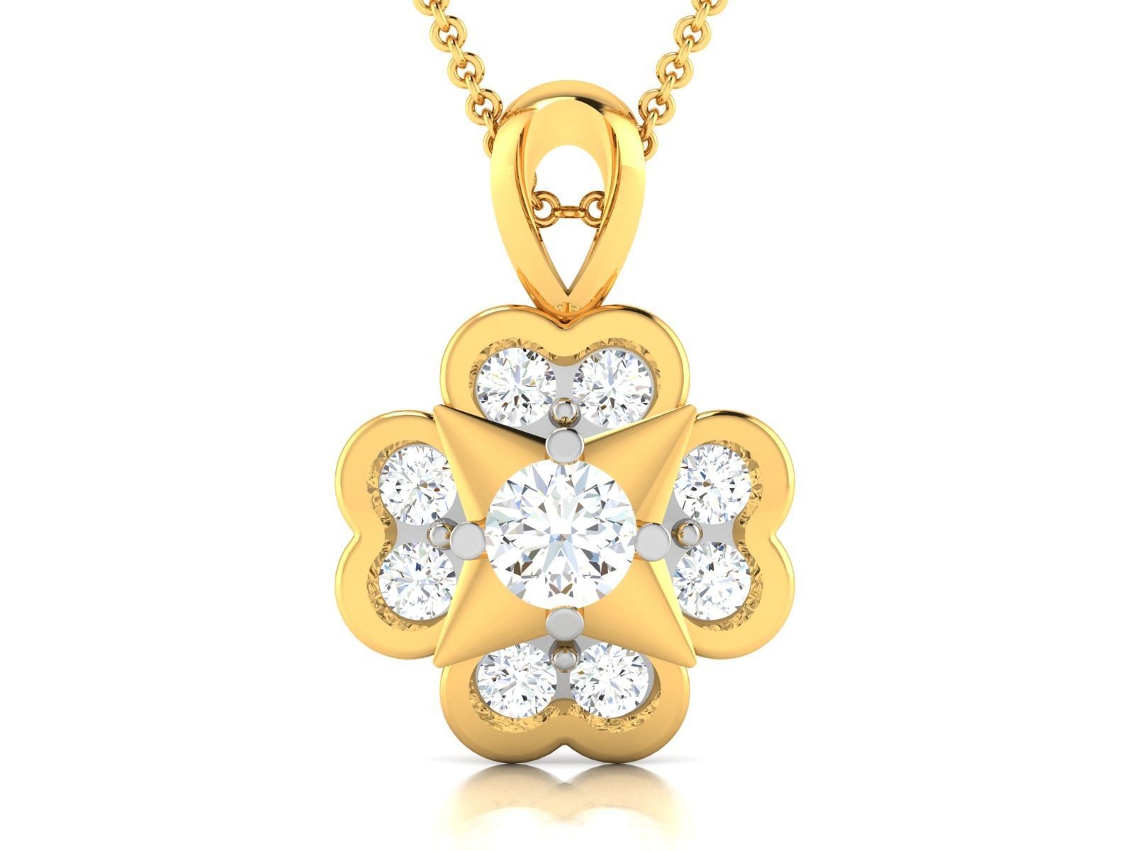 Women solitaire pendant 3dm render detail 3D print model_3