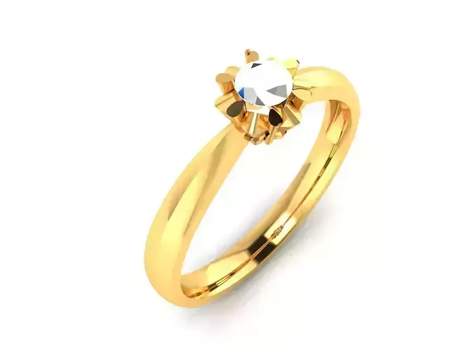 Women solitaire ring 3dm render detail 