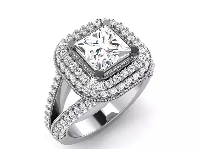 Women solitaire ring 3dm render detail 