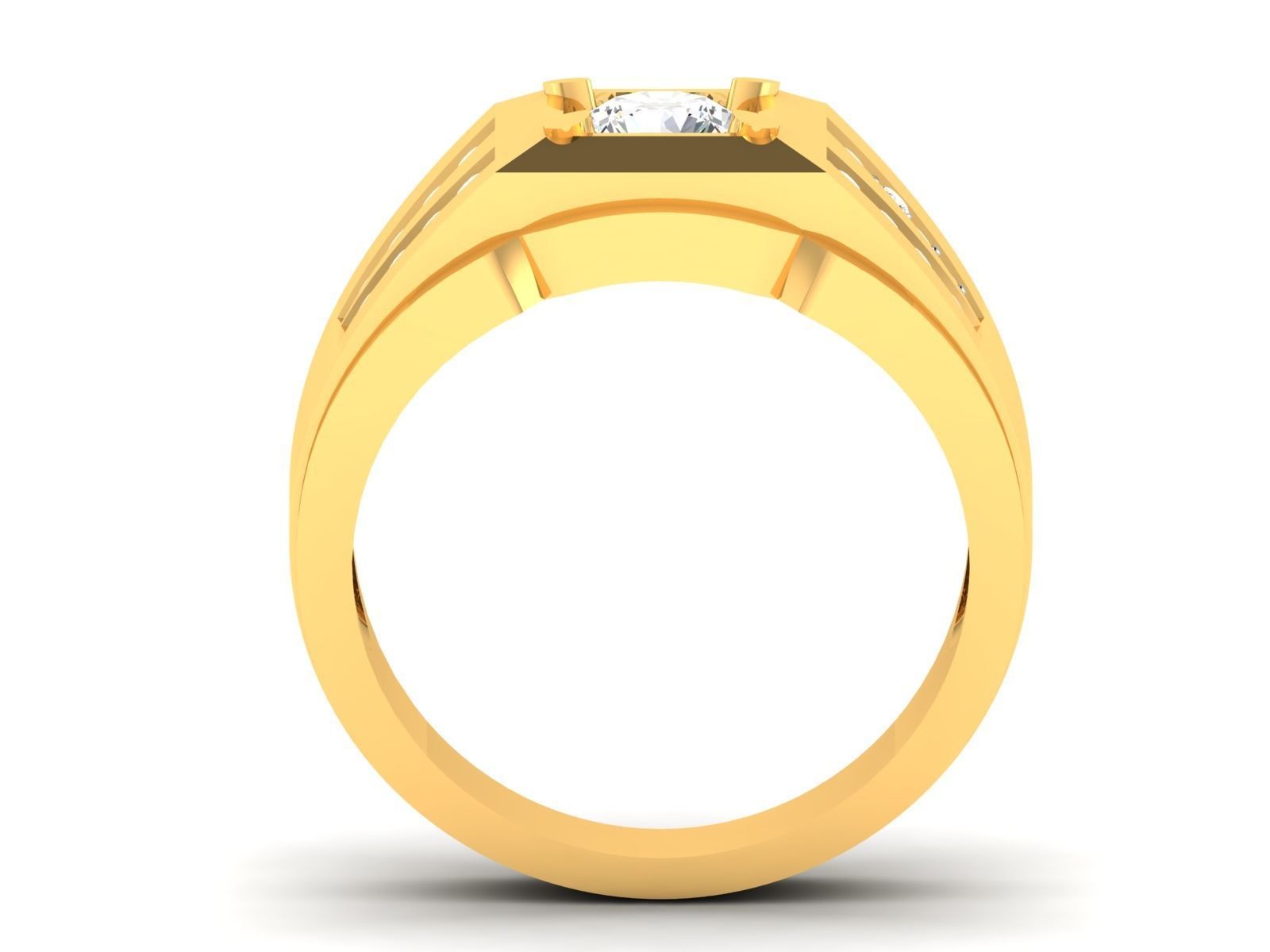 Gents solitaire ring 3dm render detail 3D print model_3