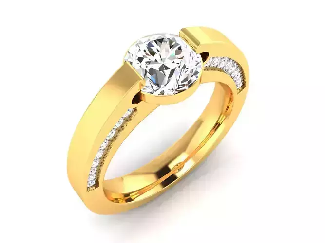 Women solitaire ring 3dm render detail 
