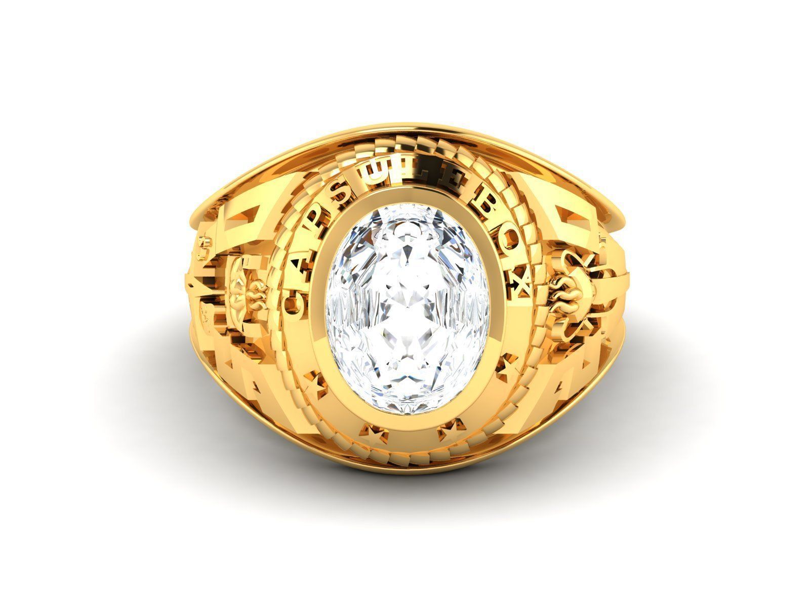 Gents solitaire ring 3dm render detail 3D print model_6