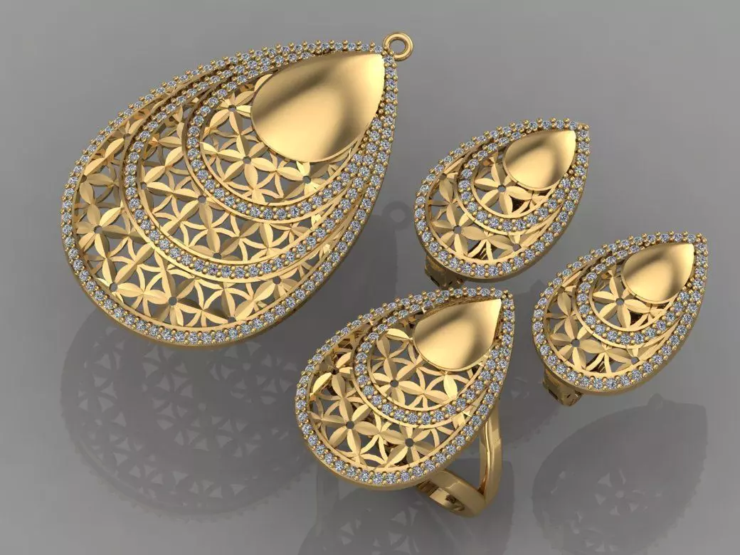 GC GOLD M0030- diamond set  3D print model_0