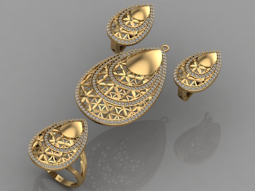 GC GOLD M0030- diamond set  3D print model_3