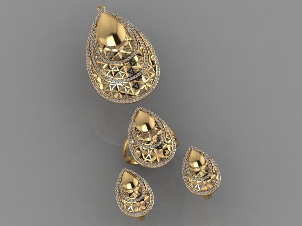 GC GOLD M0030- diamond set  3D print model_1