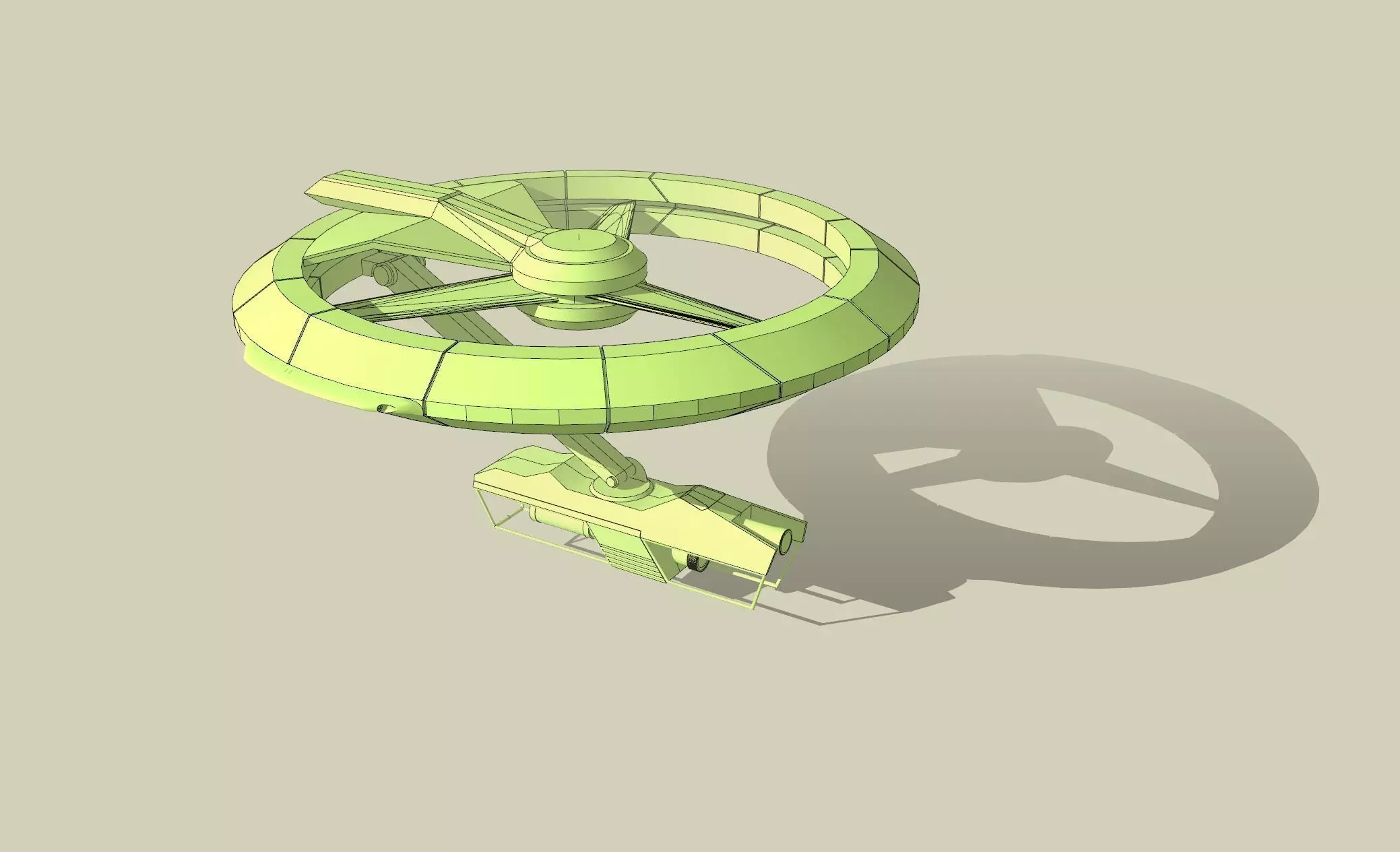 Drone Model spaceship with propeller Free 3D model