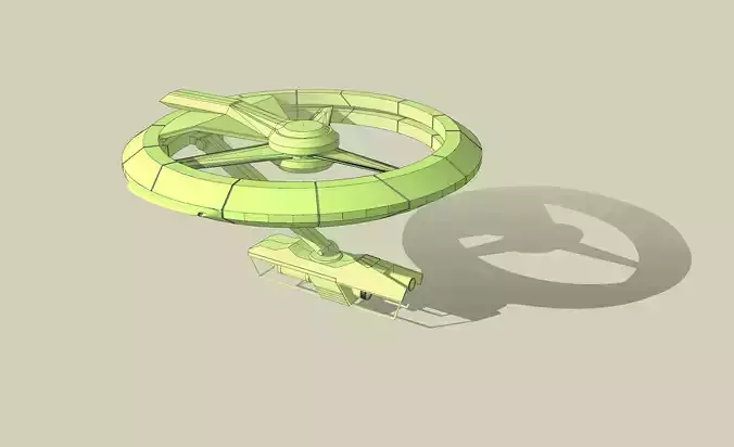 Drone Model spaceship with propeller