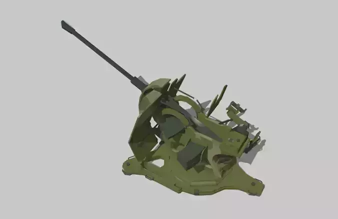 flak38 military machine gun Low-poly 3D model
